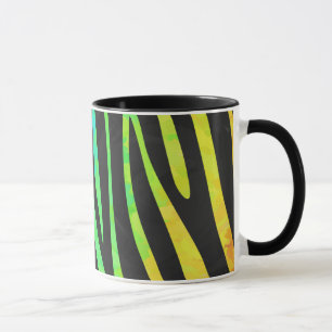 Tasse Poster de animal Rainbow et Black Zebra tendance s