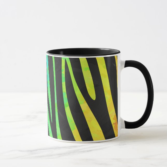 Tasse Poster de animal Rainbow et Black Zebra tendance s (Droite)
