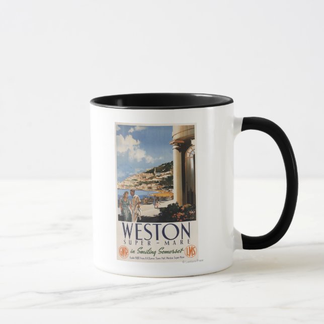 Tasse Poster de la compagnie de chemin de fer Couple Sur (Droite)