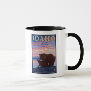 Tasse Poster de voyage Ours et CubIdahoVintage