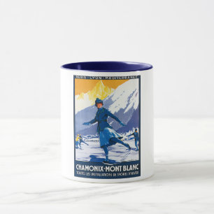 Tasse Poster vintage Chamonix - Mont Blanc