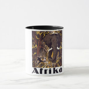 Tasse Poster vintage d'éléphant de l'Afrique