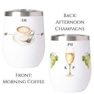 Tasse pour café du matin et champagne du soir