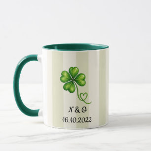 Tasse pour couple personnalisée   Initiales et dat