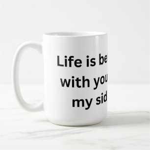 Tasse pour couple romantique 'La vie est meilleure