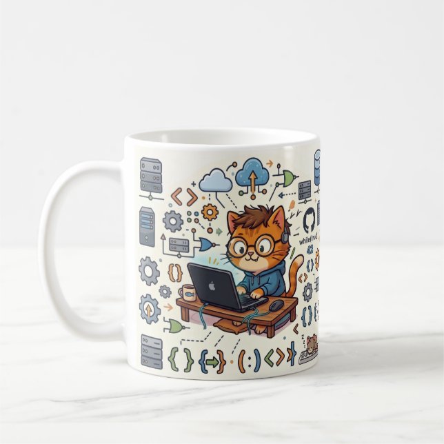 Tasse pour développeur de chat de codage (Gauche)