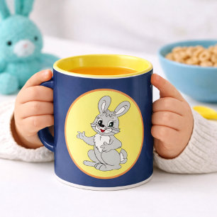 Tasse pour enfants avec lapin dessiné mignon