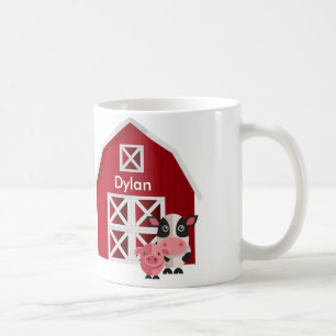 Tasse pour enfants avec Votre Nom Grange Rouge et 