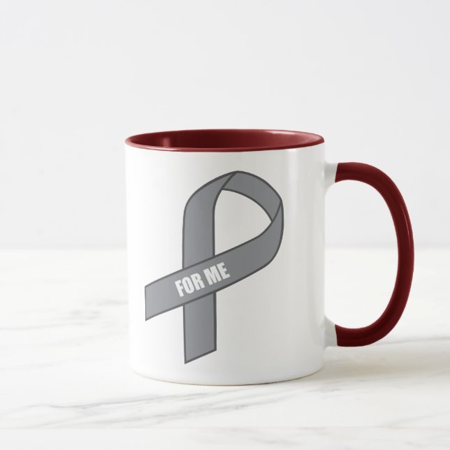 Tasse Pour moi (ruban gris/argenté de conscience) (Droite)