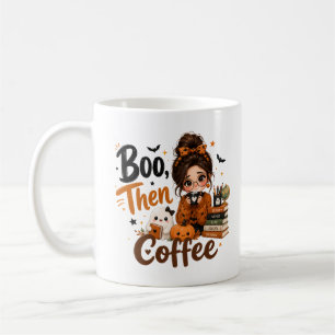 Tasse pour professeur Halloween « Hou puis café »