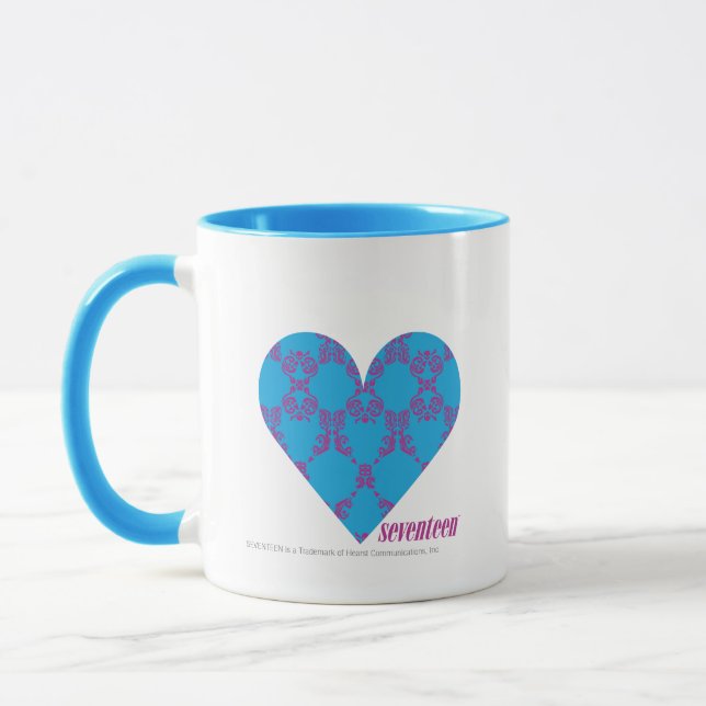 Tasse Pourpre-Aqua 3 de damassé (Gauche)