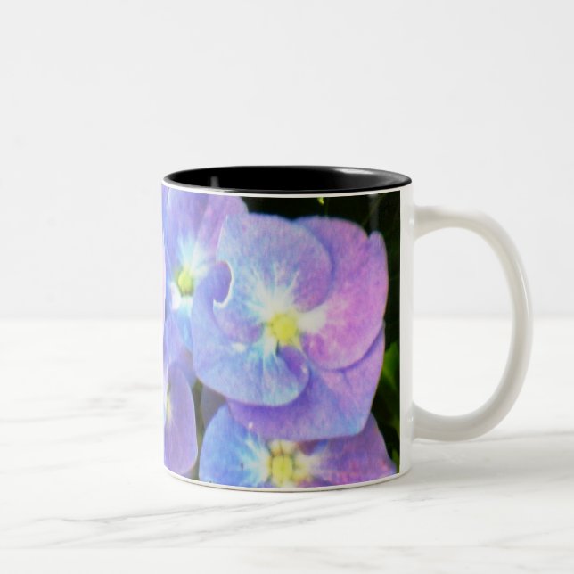 Tasse pourpre d'hortensias de casquette de (Droit)