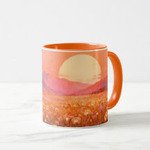 Tasse Prairie du Coucher de Soleil Doré | Paysage