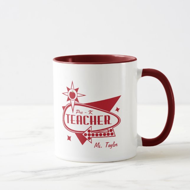 Tasse Pré - années 60 rouges de professeur de K les (Droite)