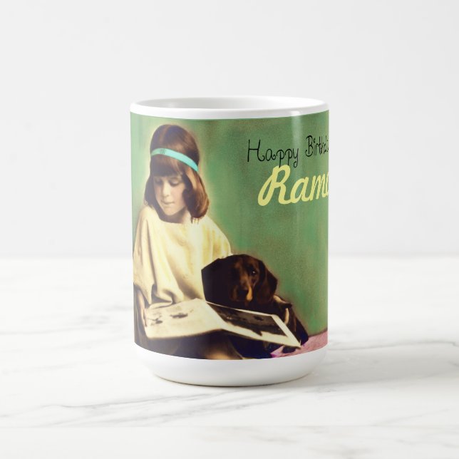 Tasse précieuse de thé de café de chien de teckel (Centre)