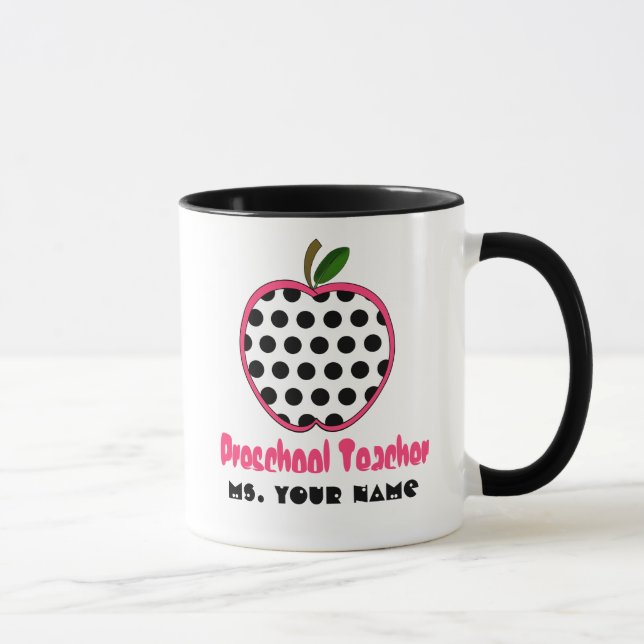 Tasse préscolaire de professeur - point de polka (Droite)