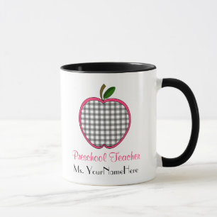 Tasse préscolaire de professeur - rose gris