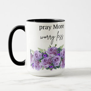 tasse prier plus s'inquiéter moins/mug café inspir