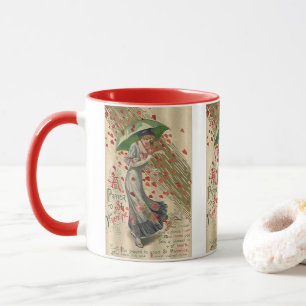 Tasse Prière à Saint Valentin, Dame Victorienne Vintage