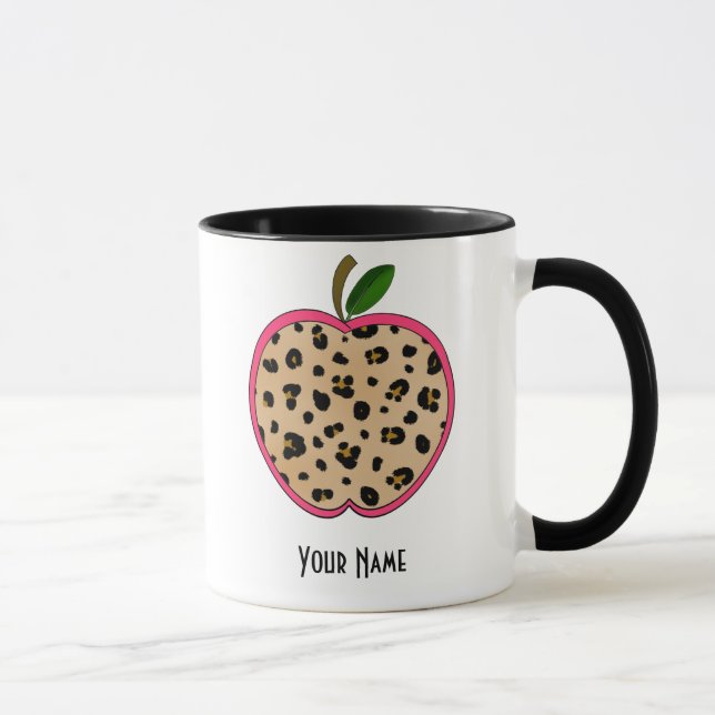 Tasse Professeur d'Apple d'empreinte de léopard (Droite)
