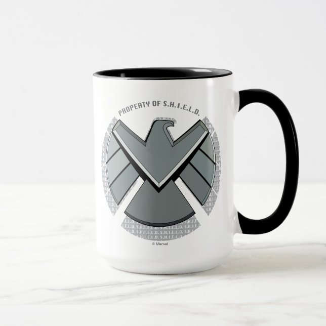Tasse Propriété de S.H.I.E.L.D. Logo gris (Droite)