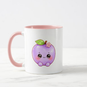 Tasse prune violette Kawaii Tasse à café de frui