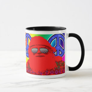 Tasse psychédélique de paix de Père Noël