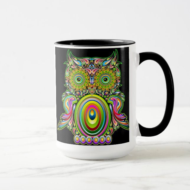 Tasse psychédélique de Popart de hibou (Droite)