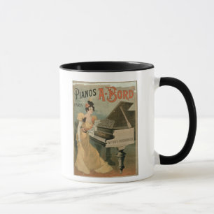 Tasse Publicité pour "A. Bord Pianos, Paris" (couleur