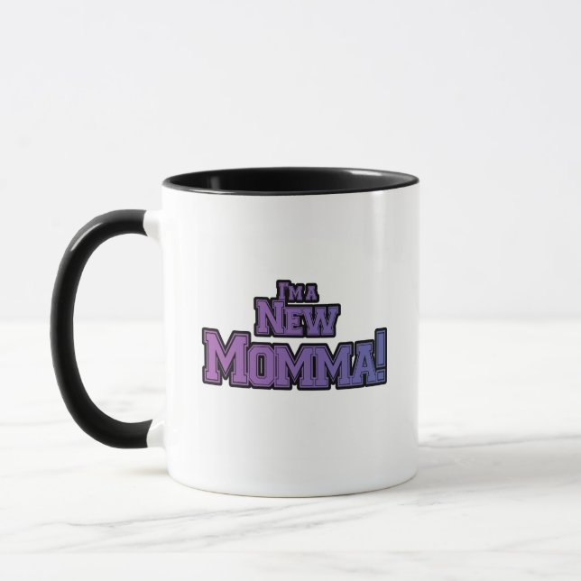 Tasse Purple Je suis un nouveau t-shirts et cadeaux Momm (Gauche)