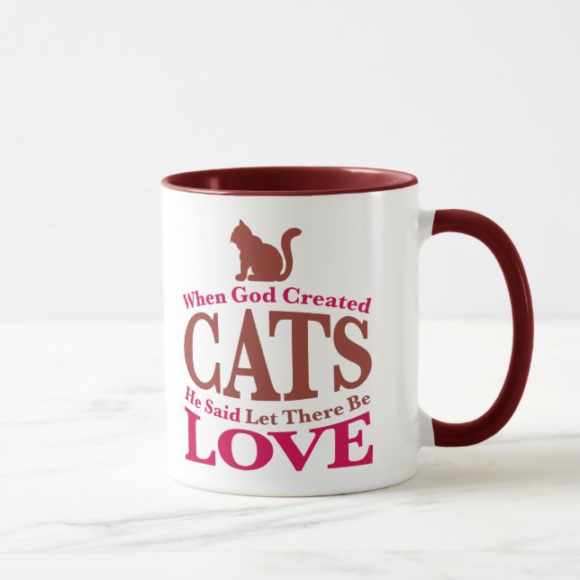 Tasse Quand Dieu a créé des chats (Droite)