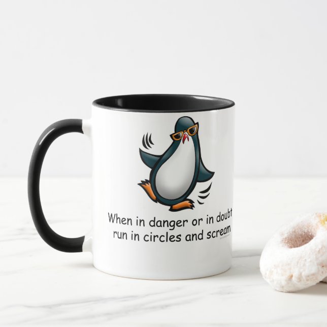 Tasse Quand en danger ou dans le doute (Avec donut)