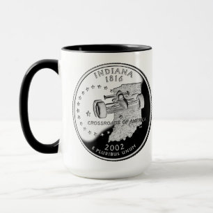 Tasse Quartier d'état de Indiana Reverse Side Faux