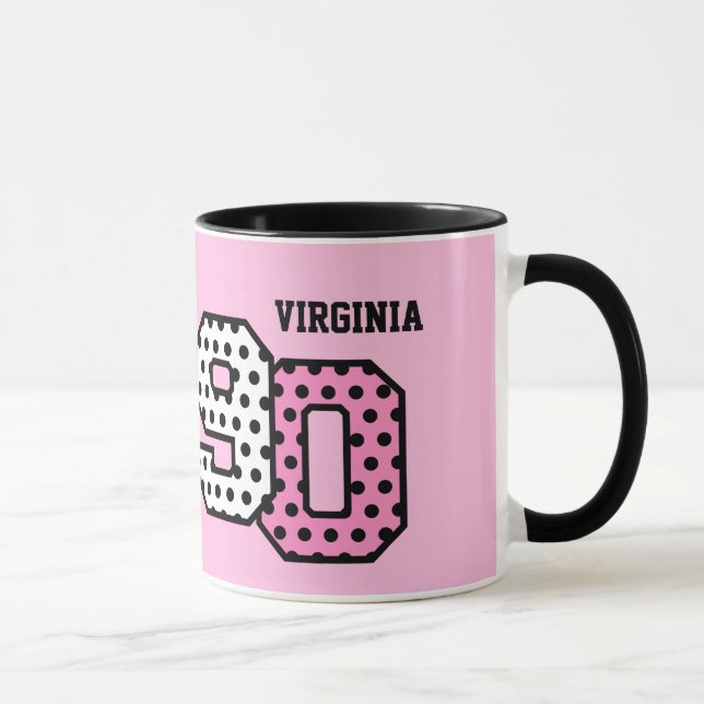 Tasse quatre-vingt-dixième Nom fait sur commande V04H de (Droite)