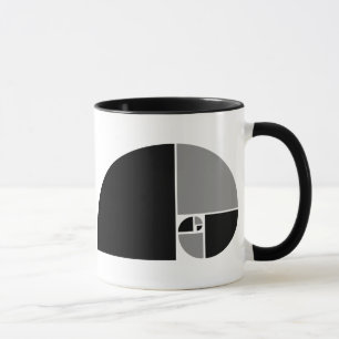 Tasse Rapport d'or, spirale de Fibonacci