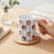 Tasse rayée de photo personnalisée | Bébé mignon