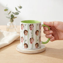 Tasse rayée de photo personnalisée | Bébé mignon