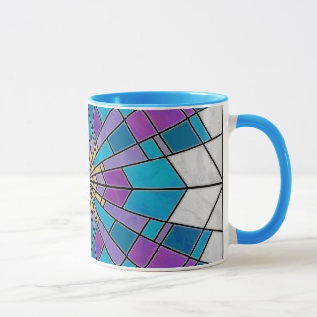 Tasse Rayon en verre de teint bleu et violet (Droite)