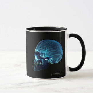 Tasse Rayon X du cerveau à l'intérieur d'un crâne