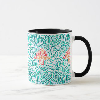 Tasse Rayure et champignon verts de zèbre
