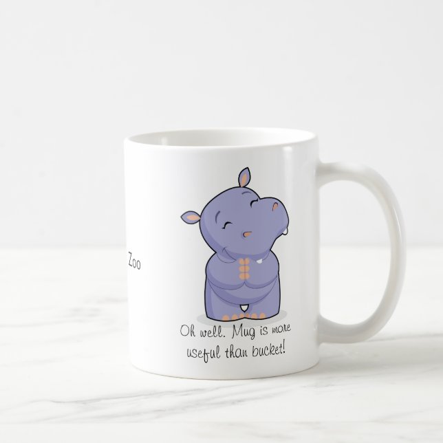 Tasse réfléchie et heureuse d'hippopotame (Droite)