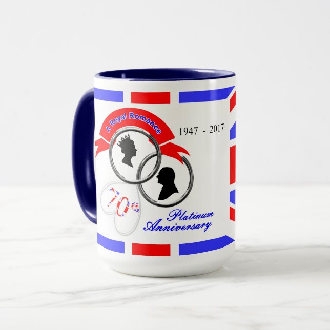 Tasse Reine Elizabeth Prince Philip 70e anniversaire (Devant gauche)