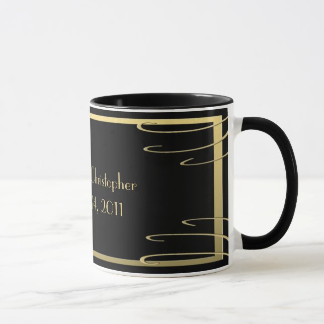 Tasse Remous élégant de noir et d'or (Droite)