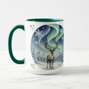 Tasse Renne sous les Aurores Boréales – Élégant