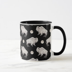 Tasse Répétition noire de Pleine lune blanche de Buffa