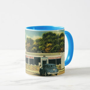 Tasse Restaurant Vintage, Diner et Voitures de Drive In