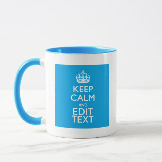 Tasse Restez calme et laissez votre texte sur Sky Blue A