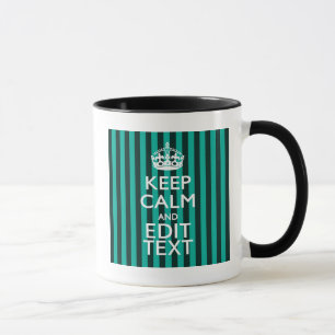 Tasse Restez calme sur les tons turquoise
