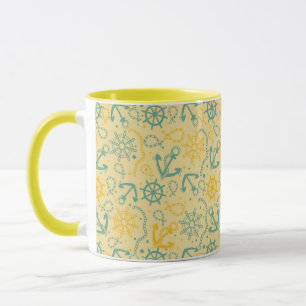 Tasse Rétro arrière - plan avec l'ancre, cordes