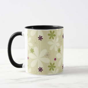 Tasse Rétro arrière - plan floral